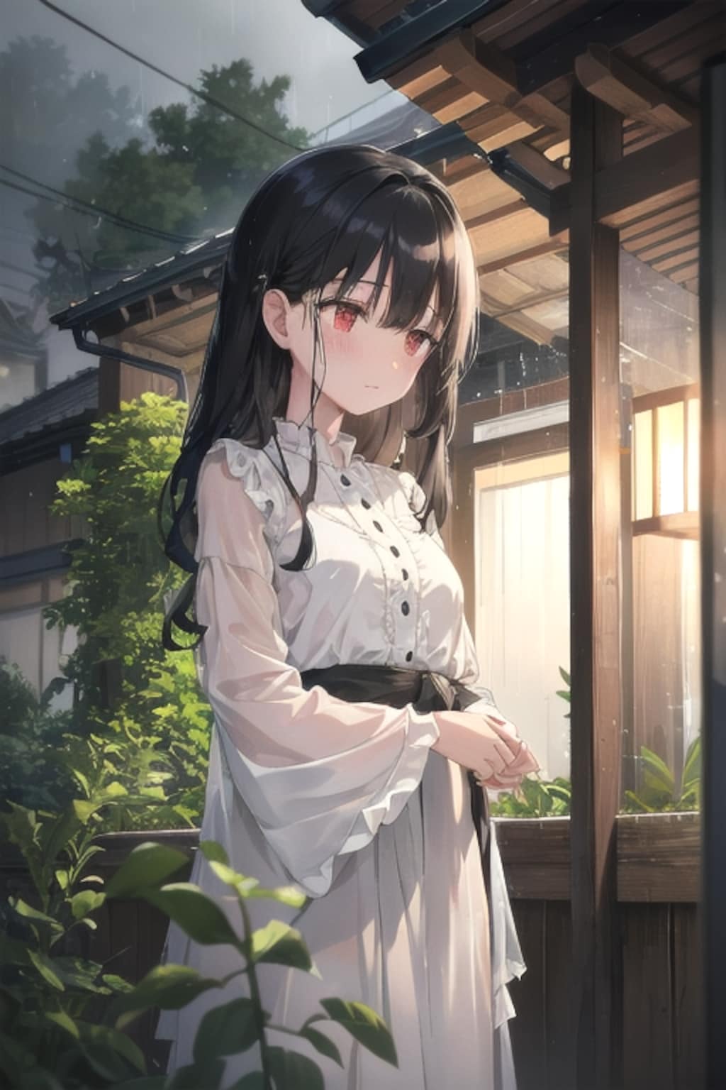 雨音の中
