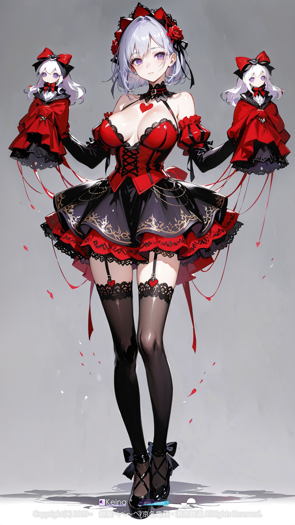 お人形さん２体とお人形さんみたいな弊社キャラクター【けい あいな】