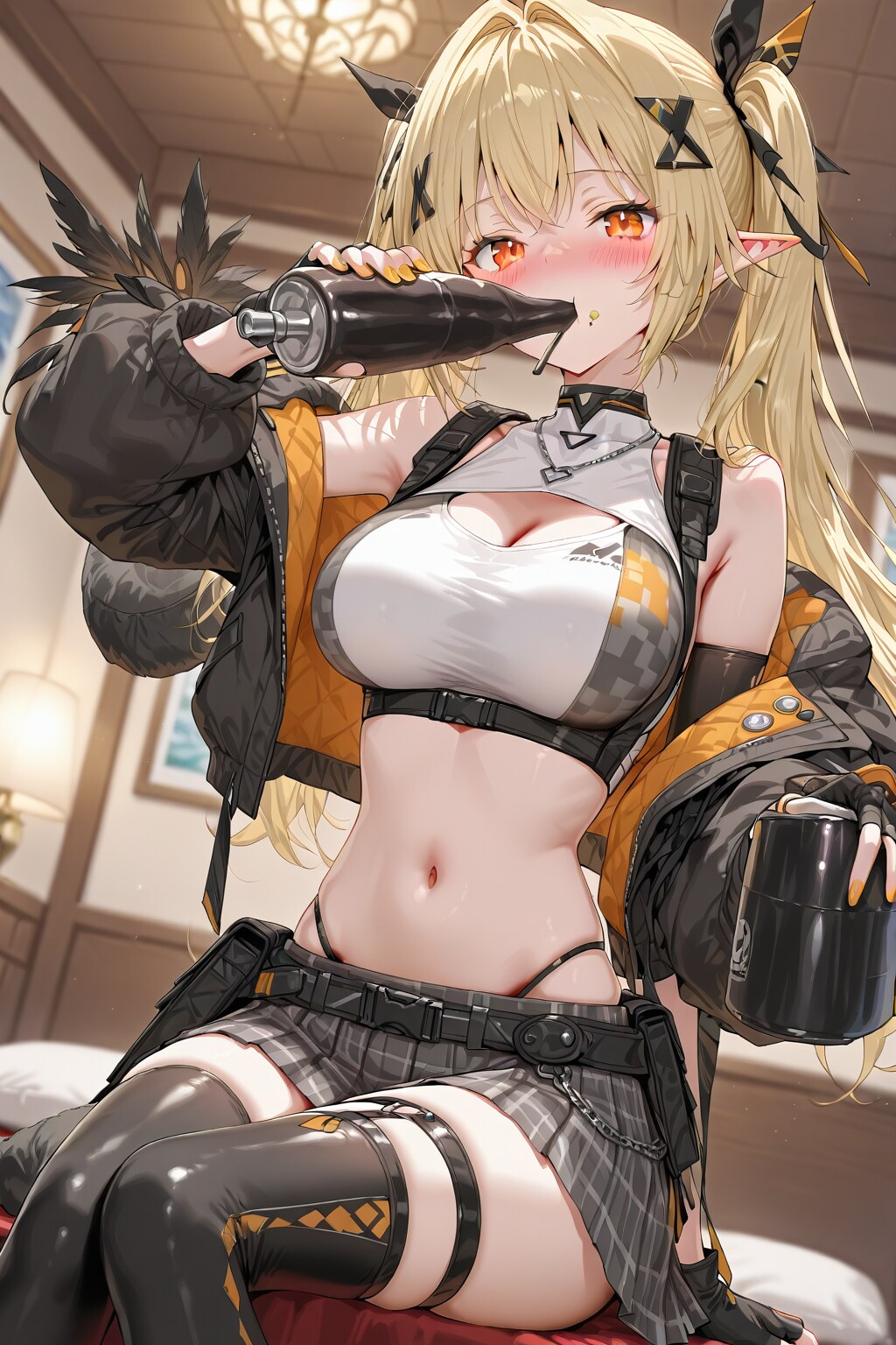 何かを飲む