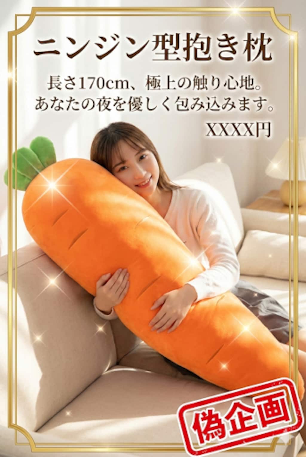 ニンジン型抱き枕　偽企画