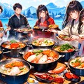 みんなで冬の魚介鍋を食べよう★その1（7枚）レトロモダン街シリーズ68 6枚目