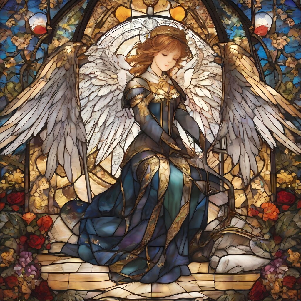 💓教会にそびえたつ荘厳なステンドグラス