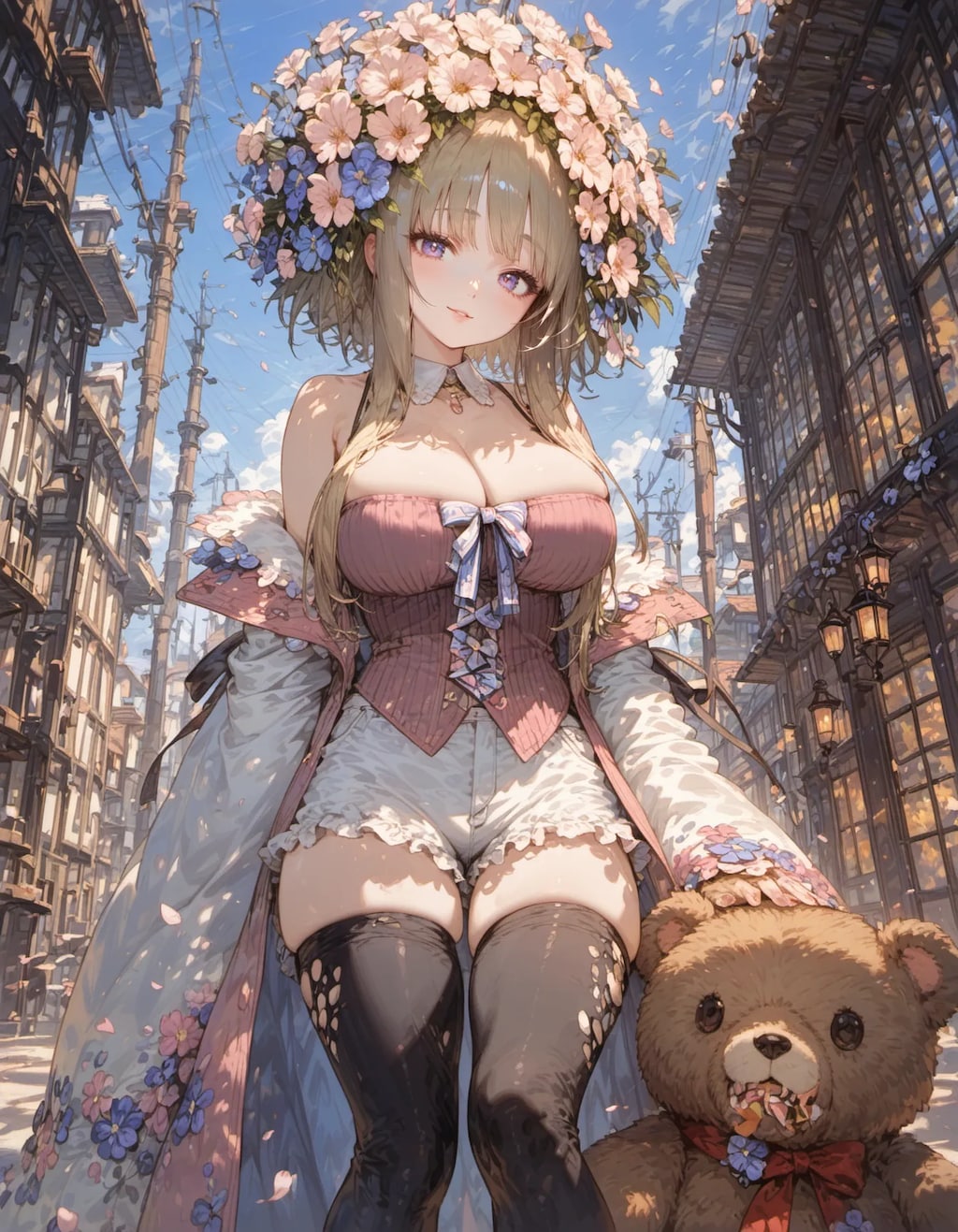 Floral Crown and the Cityscape