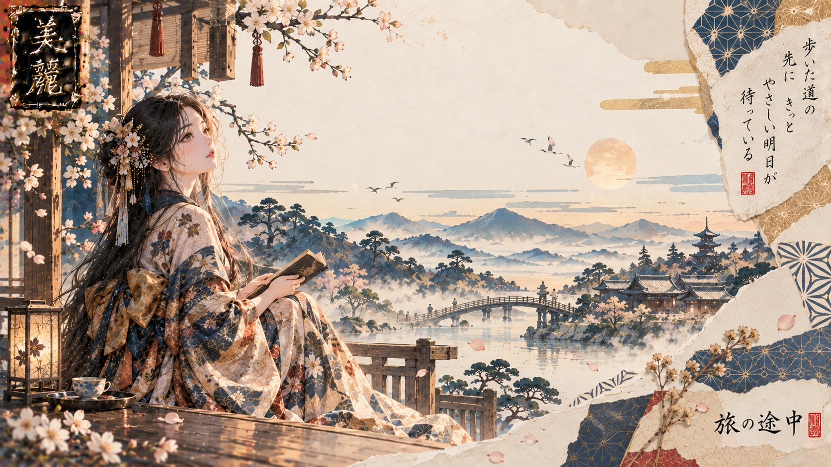A Poem Along the Way  On the road ahead, a gentle tomorrow is surely waiting.  Not every journey nee | の人気AIイラスト・グラビア