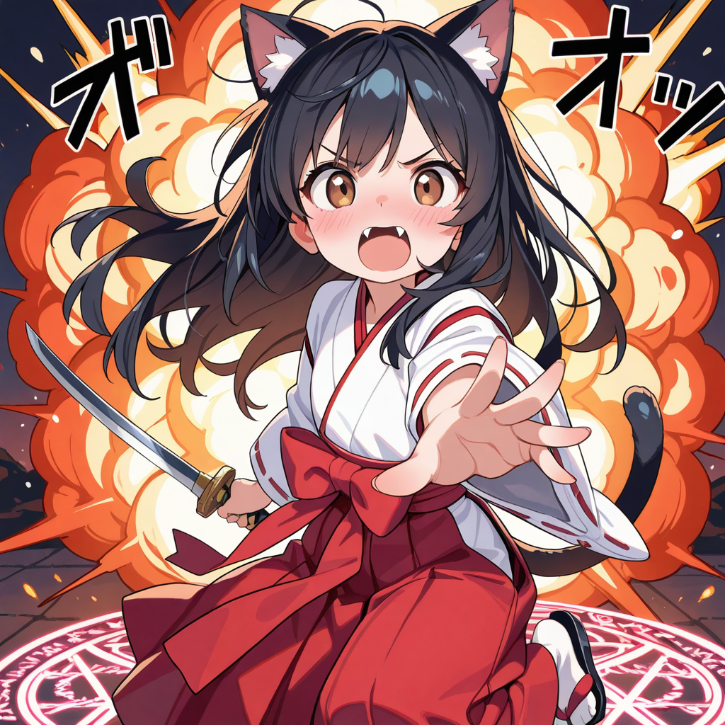 爆裂魔法を放つさくらちゃん！！