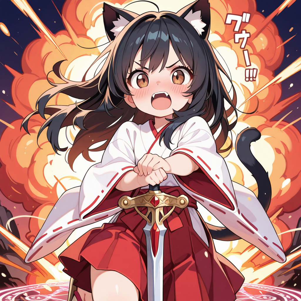 爆裂魔法を放つさくらちゃん！！