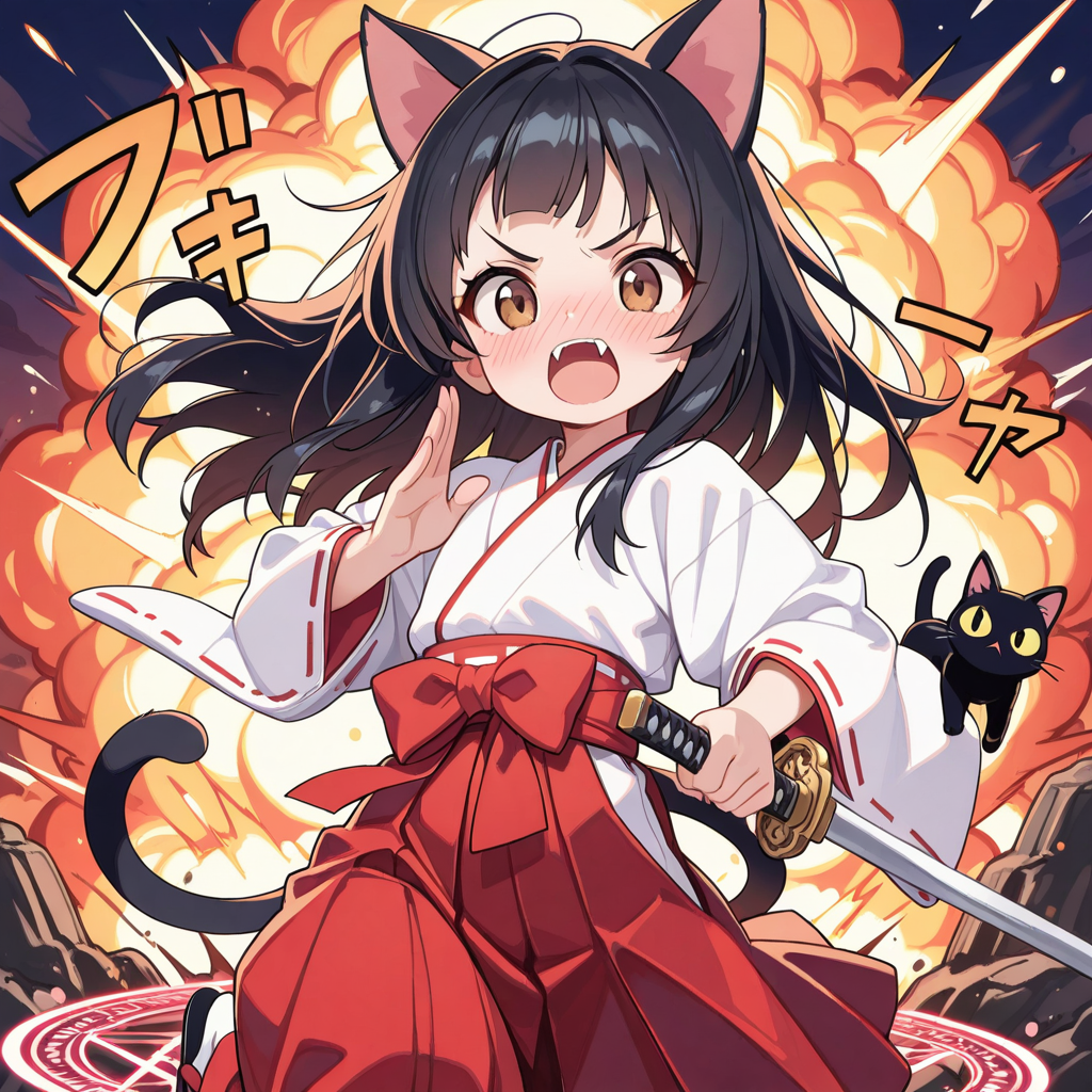 爆裂魔法を放つさくらちゃん！！