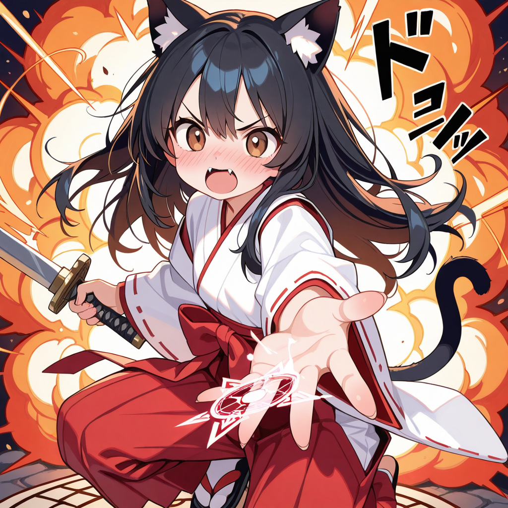 爆裂魔法を放つさくらちゃん！！