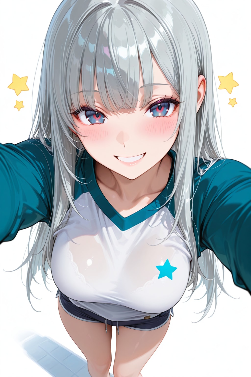 ♡青と白のスゥイングハート💙