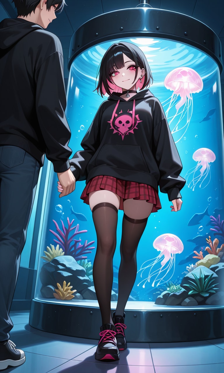 メンヘラ彼女と水族館デート | の人気AIイラスト・グラビア