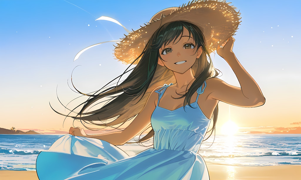 利奈さん(うちの娘)と海辺でデート