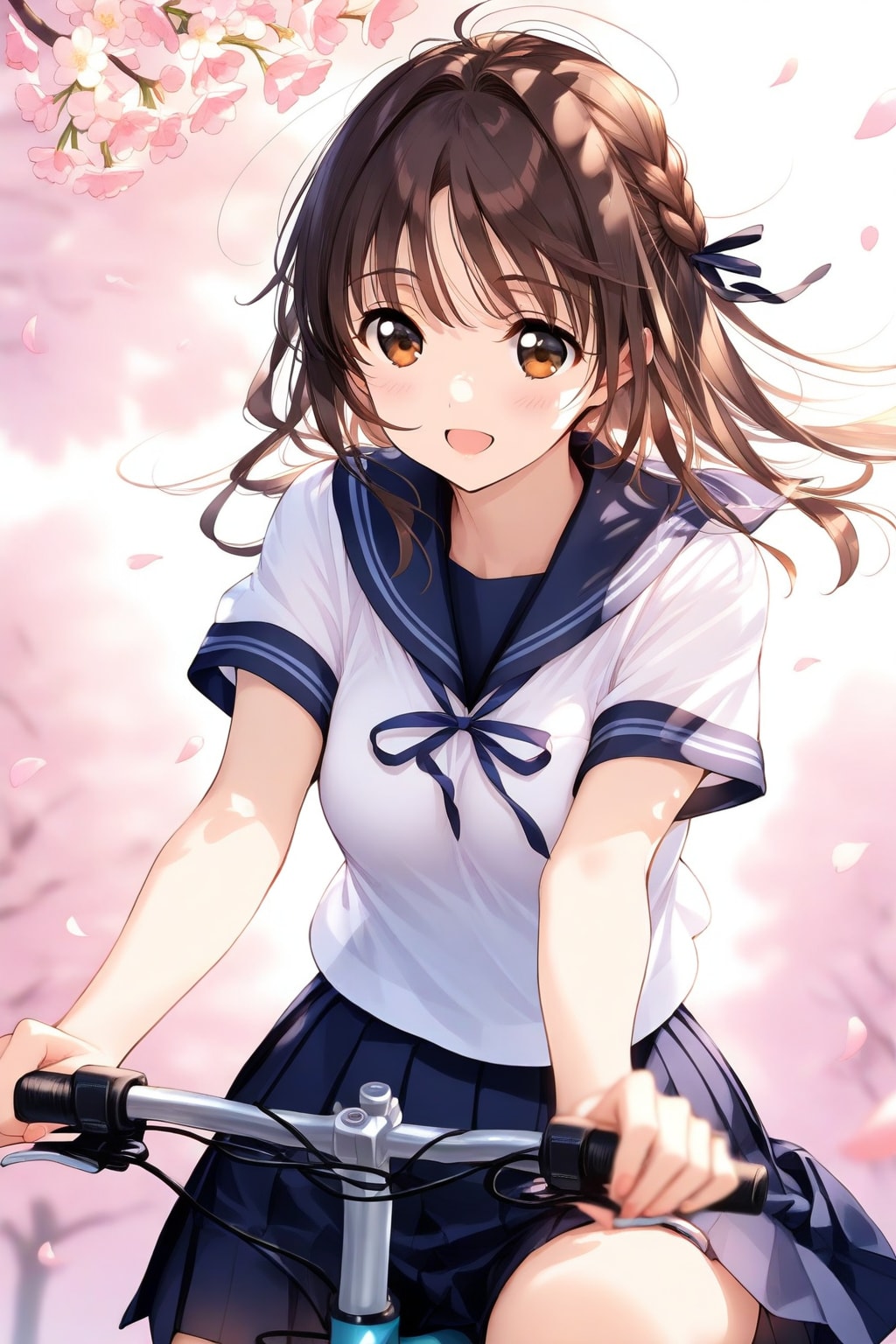 自転車と桜の約束