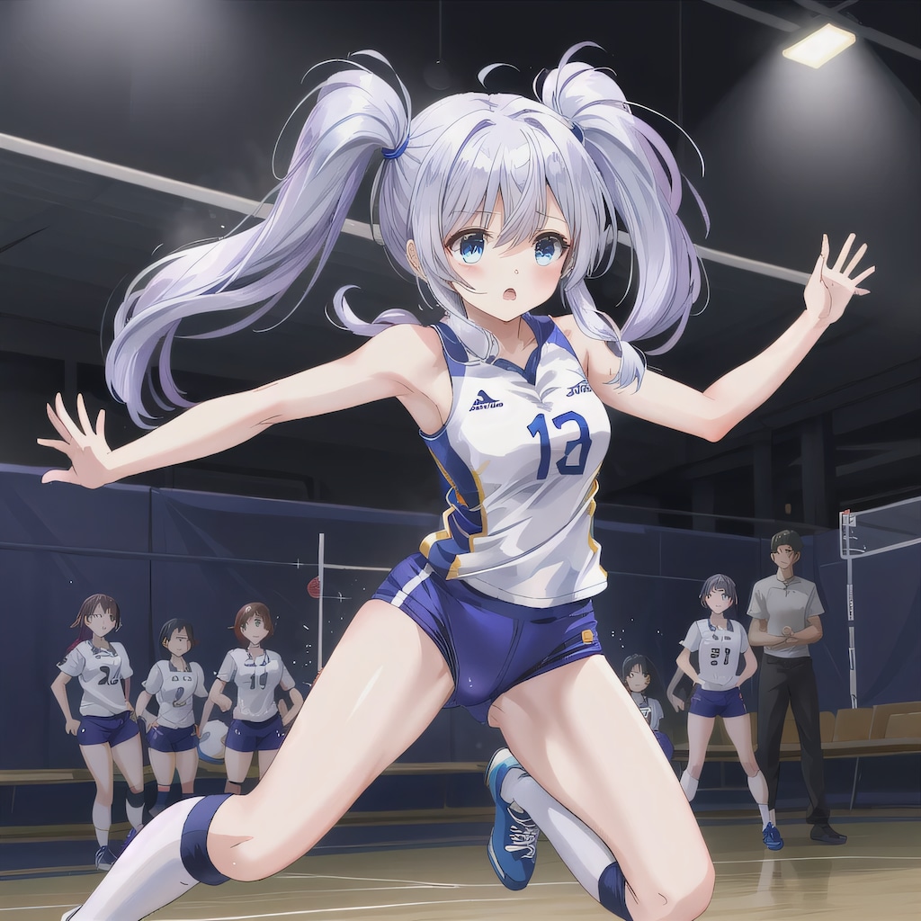 紫髪ロングでユニフォームの少女１６