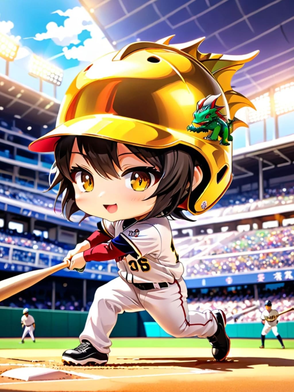 野球する女の子