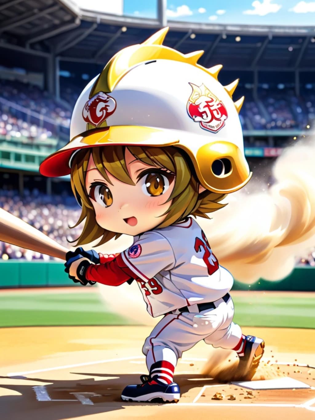野球する女の子