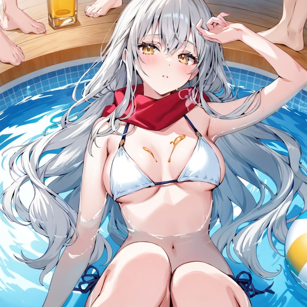 プールで
