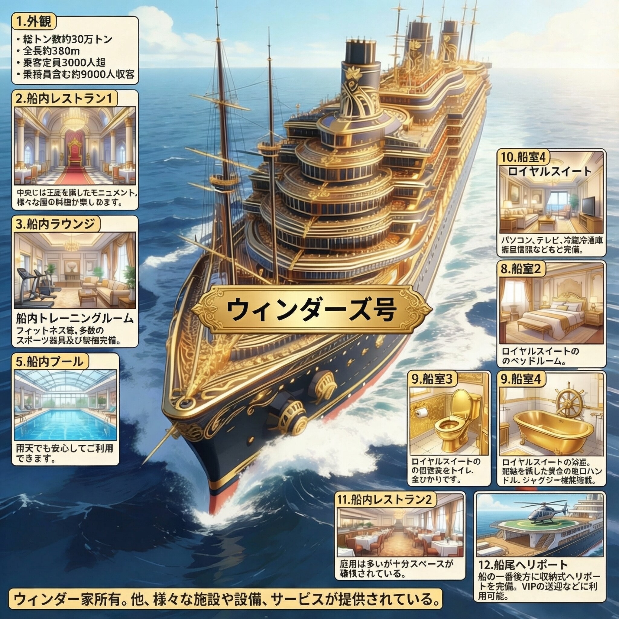 [再掲]ウィンダーズ号のスペックと乗船価格。