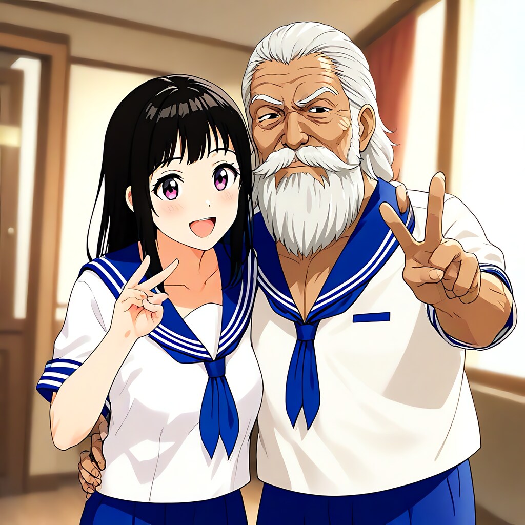 セーラー服おじさんとセーラー服JK