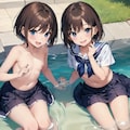 仲良し二人組(水遊びR-18) 2枚目