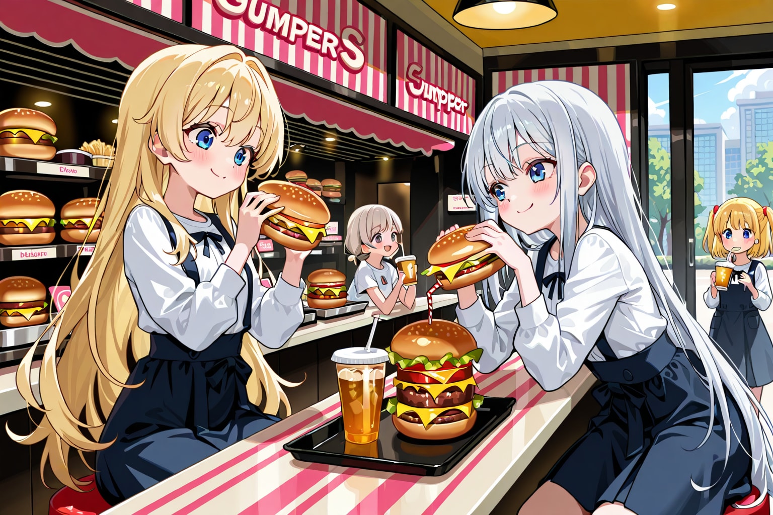 ハンバーガーショップ | の人気AIイラスト・グラビア