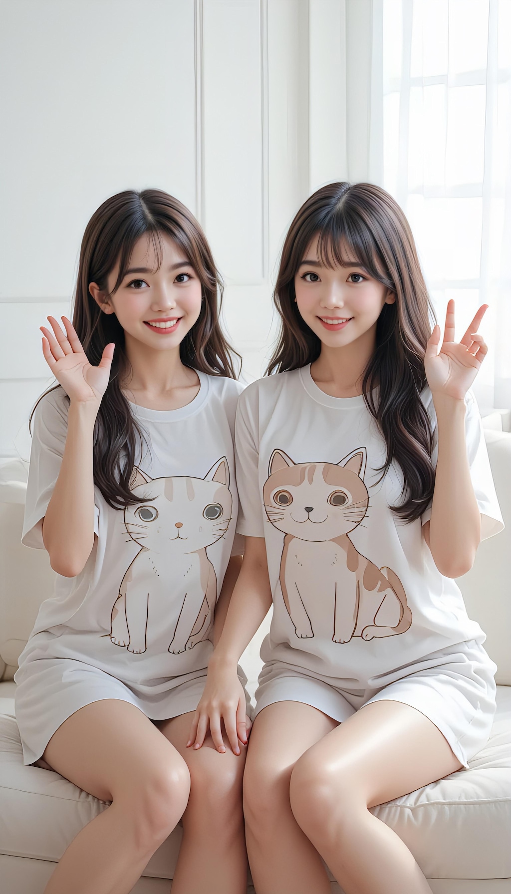 ネコプリントのシャツと君