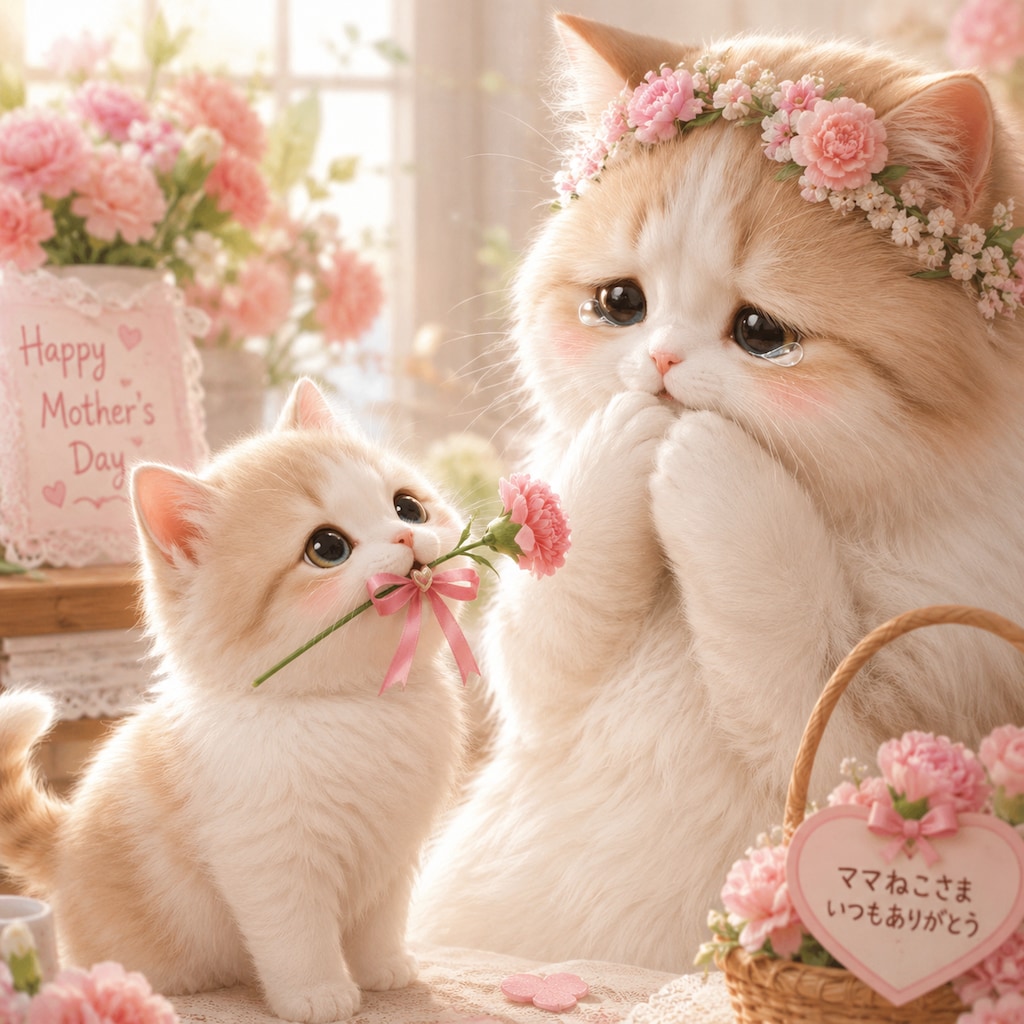 ママにお花をあげるんだな🐾💐
