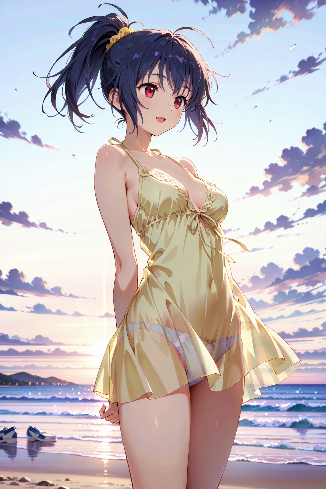 ビーチでぱんつが透けている服での撮影会 YB09