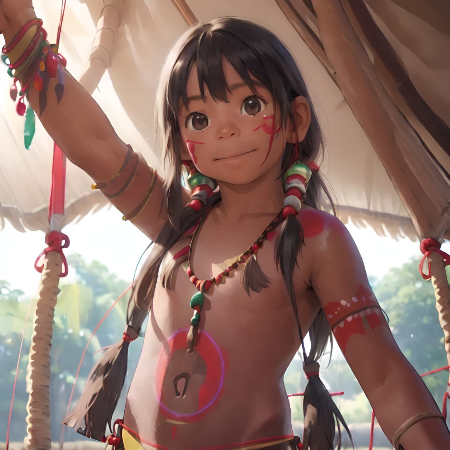 ジャングルの奥地で出会った女の子