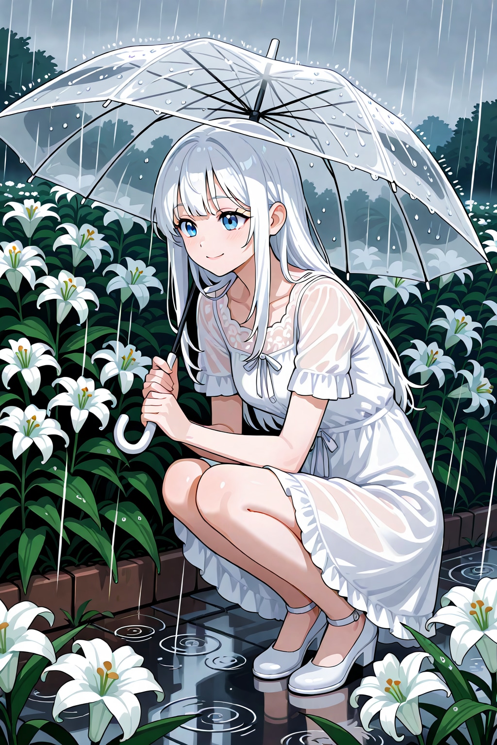 LILYちゃんとユリの花壇