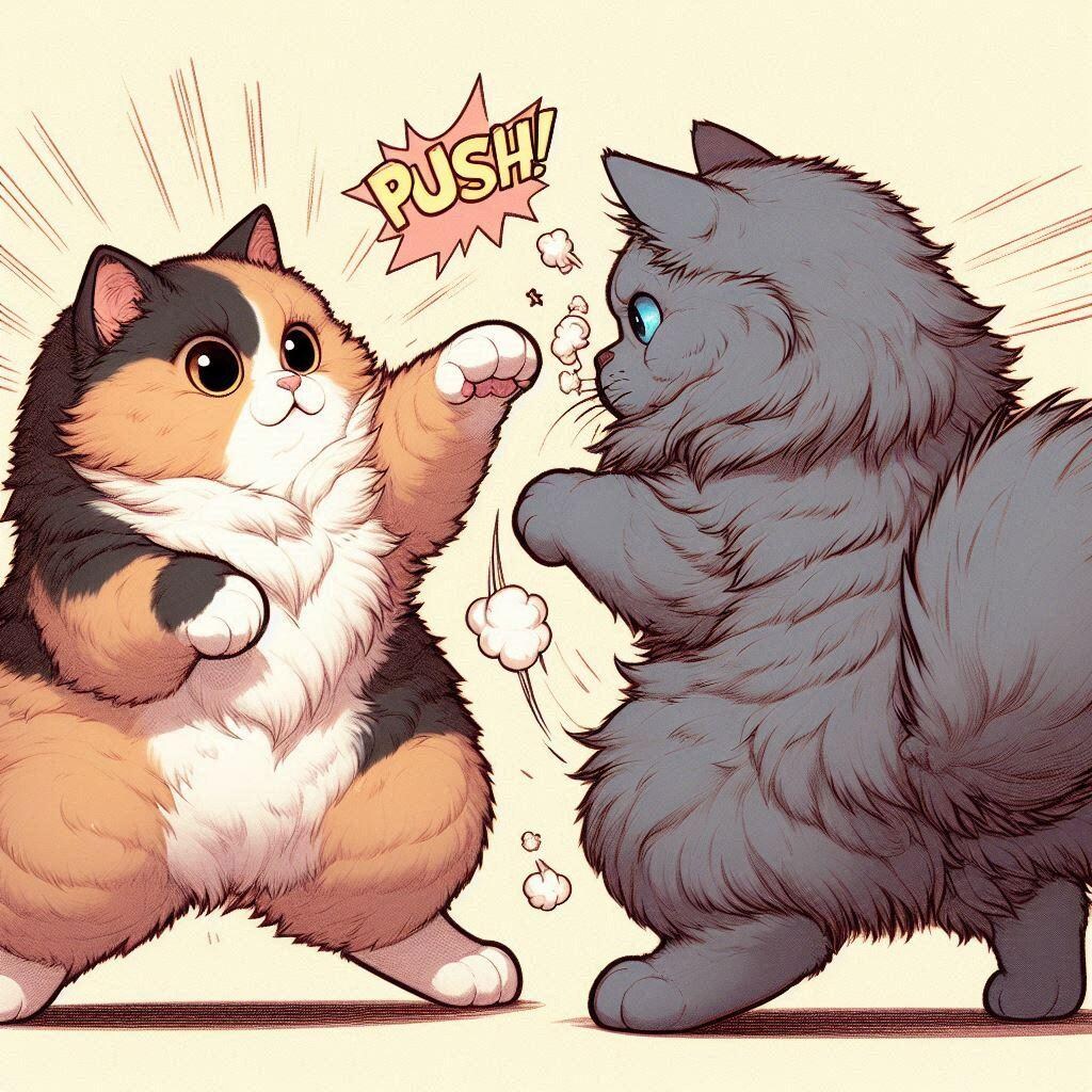５猫パンチ合戦
