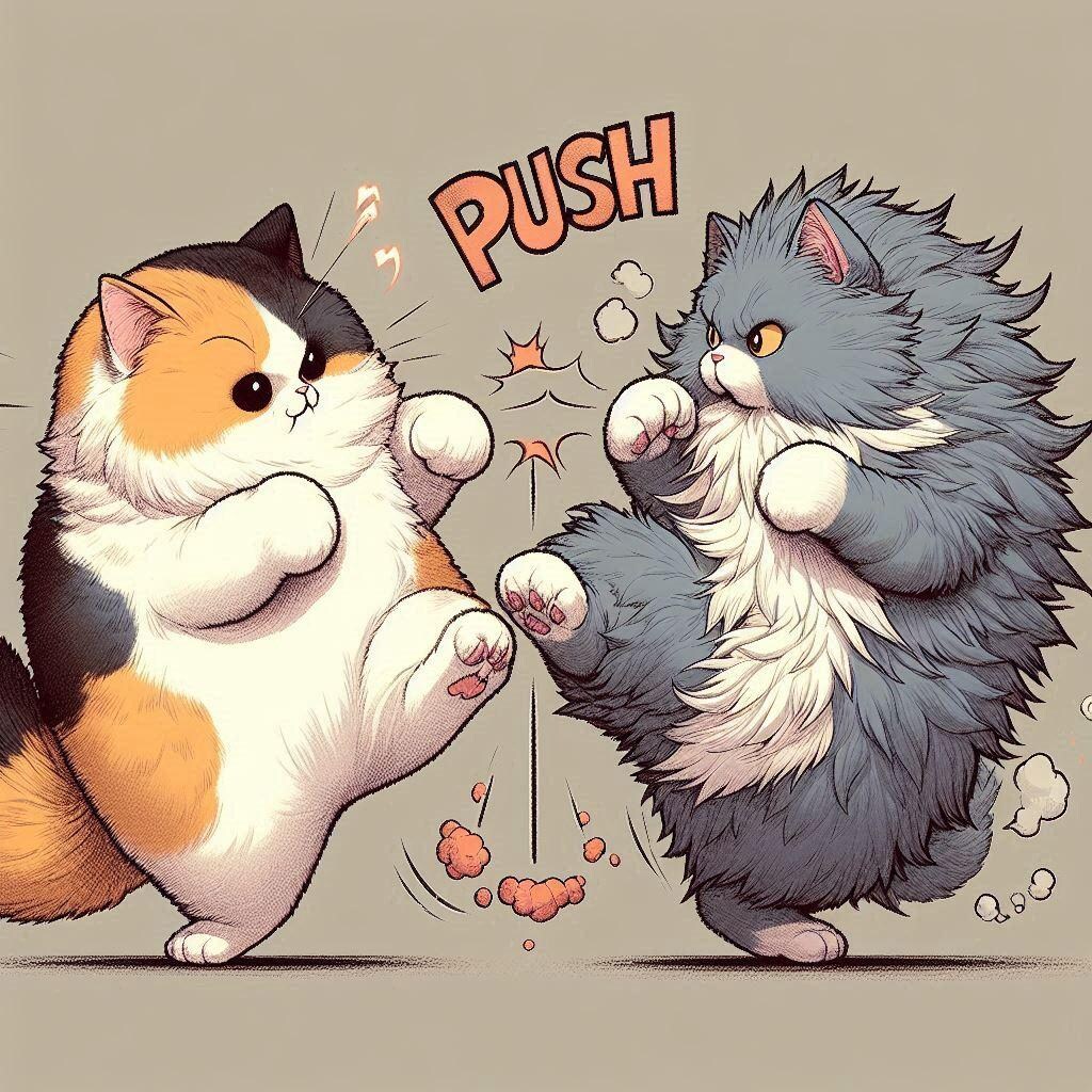 ５猫パンチ合戦