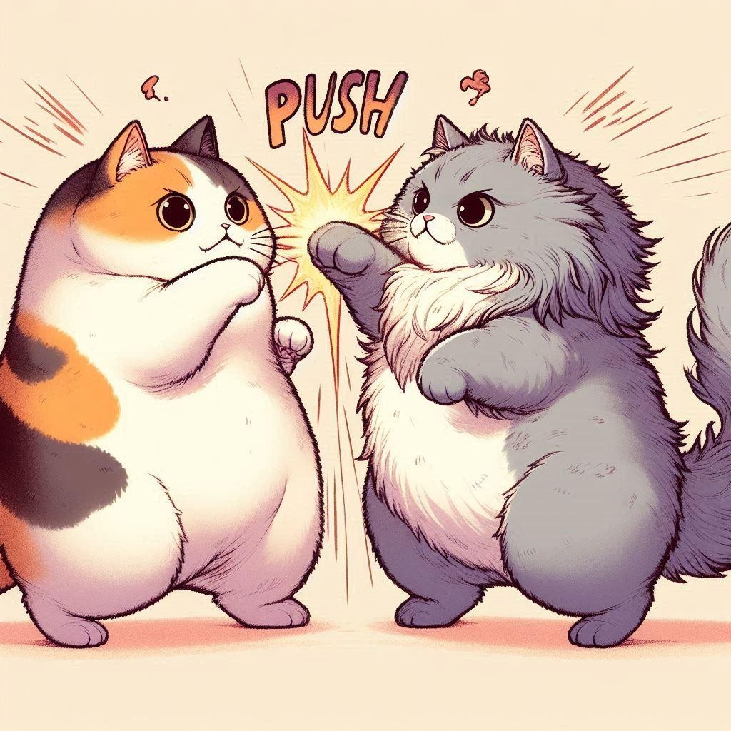５猫パンチ合戦