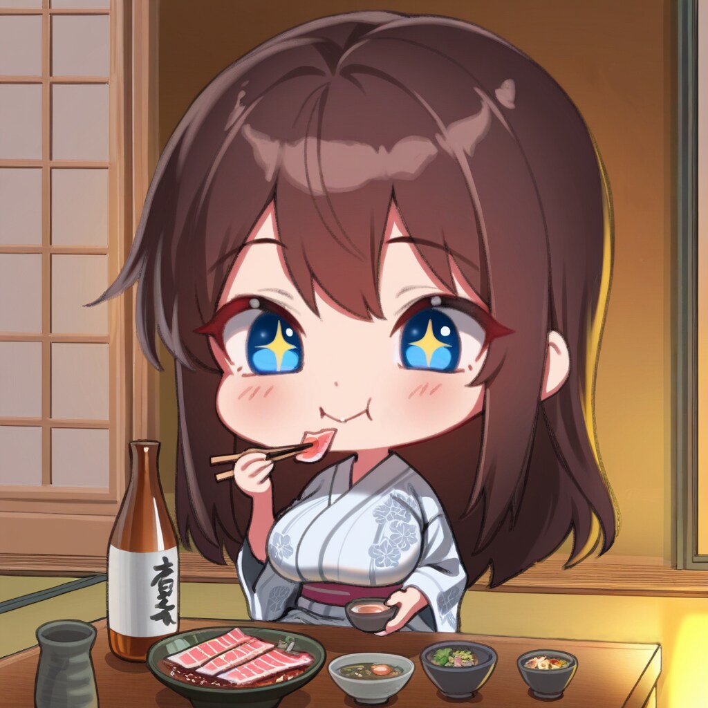 旅館のお料理堪能中