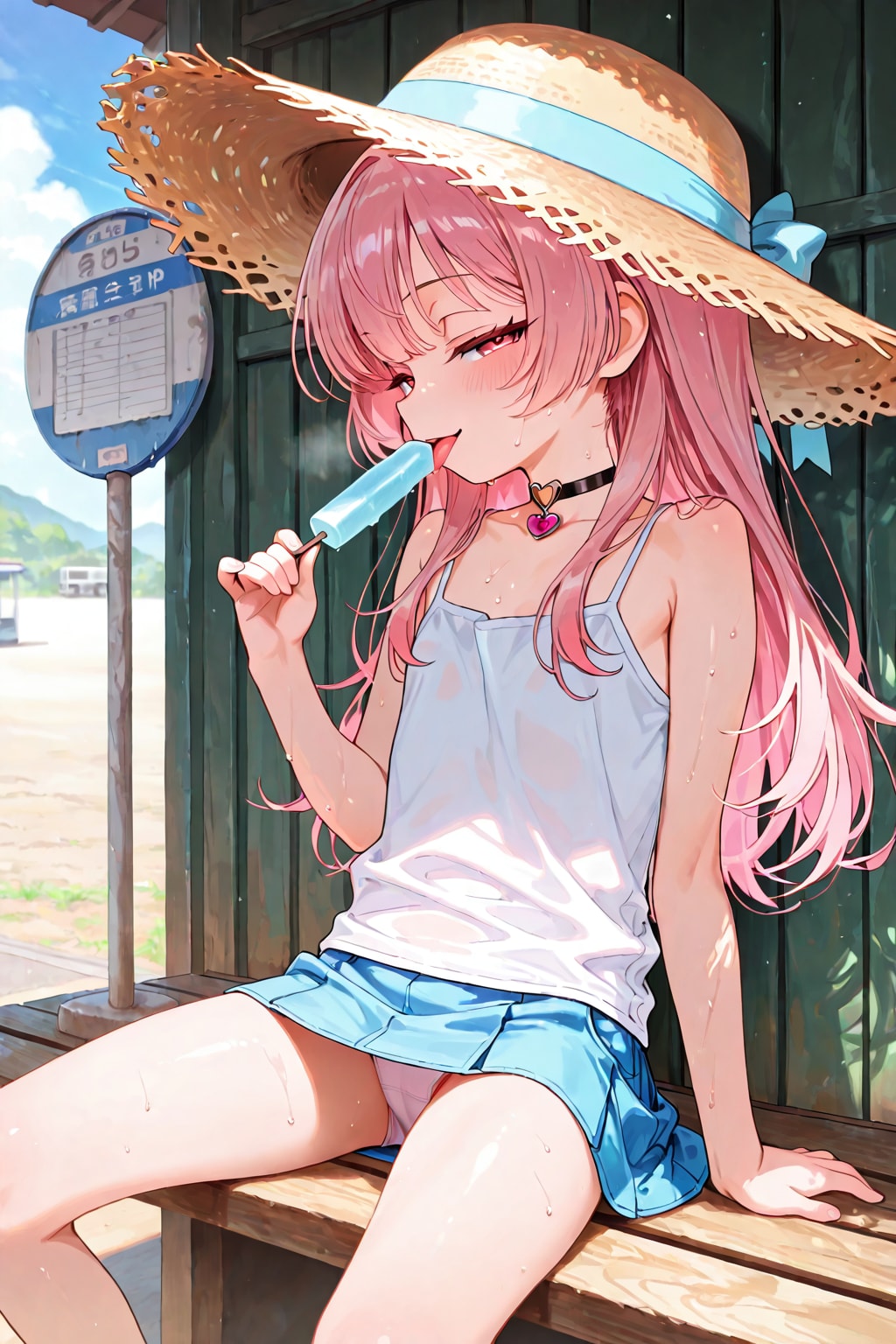 アイスを舐める