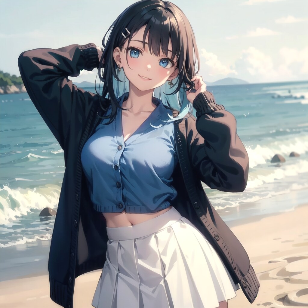 【1周年記念】海風にゆれる青髪ちゃん