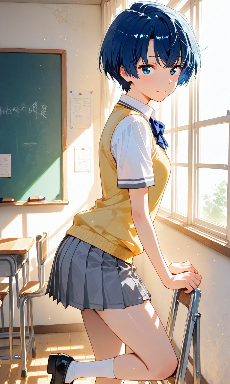 教室の柑菜ちゃん | の人気AIイラスト・グラビア
