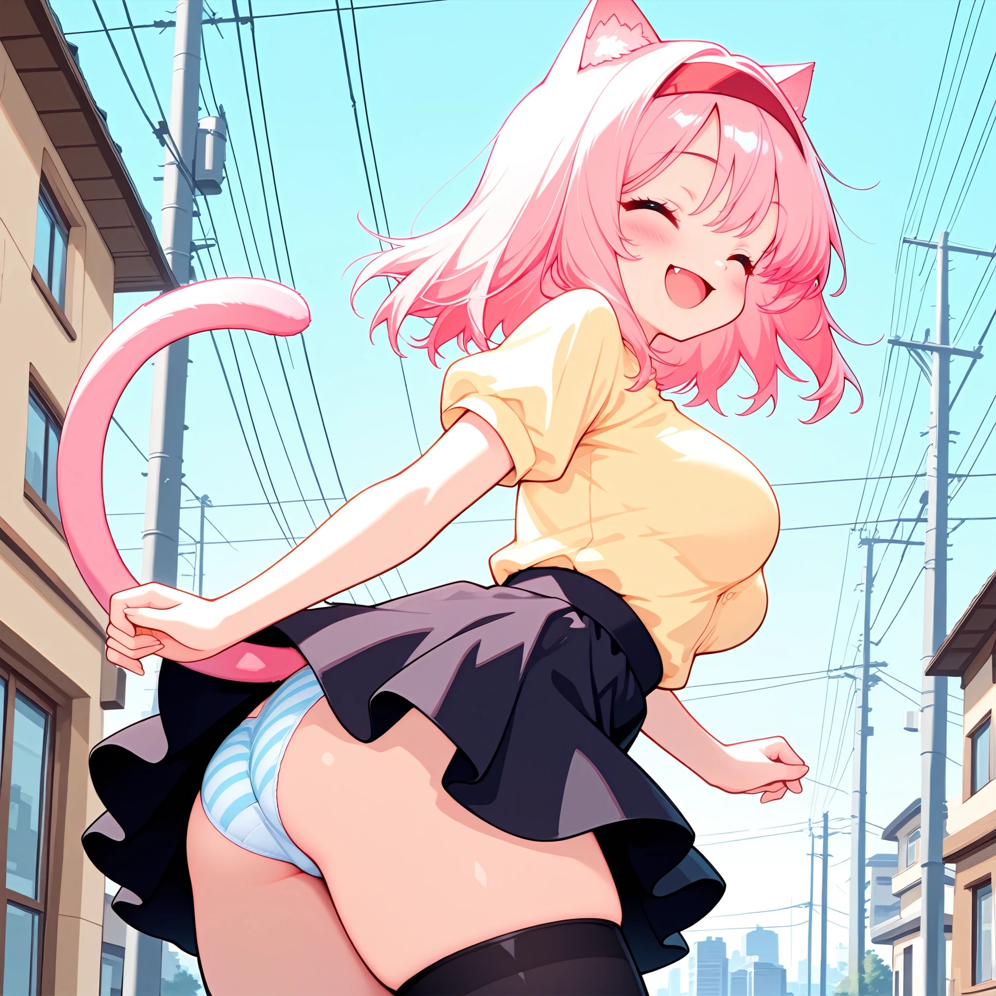 振り返り笑顔