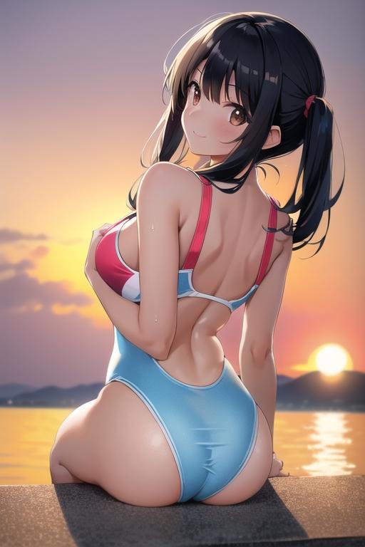 小麦色の女の子と海水浴デート