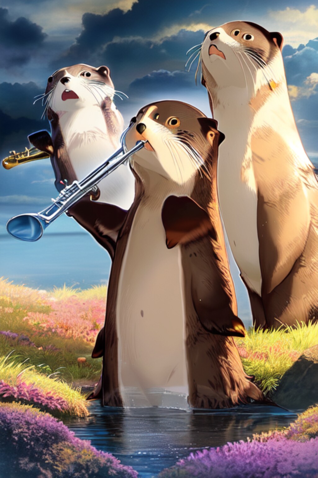 ラッパを鳴らすラッコ