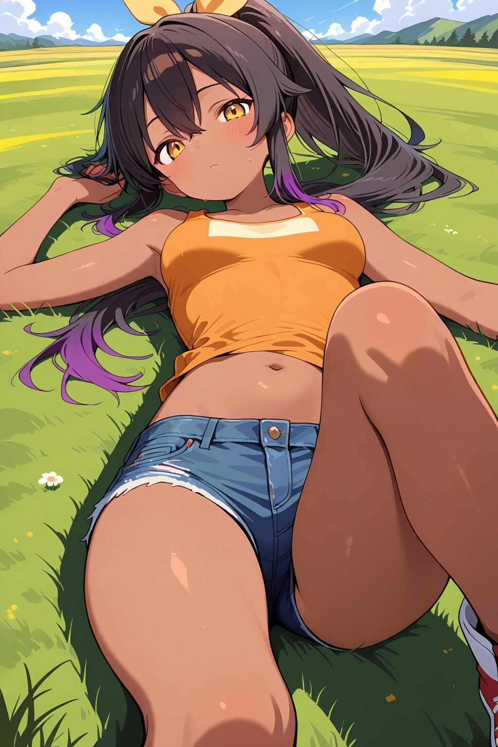 褐色ポニテ