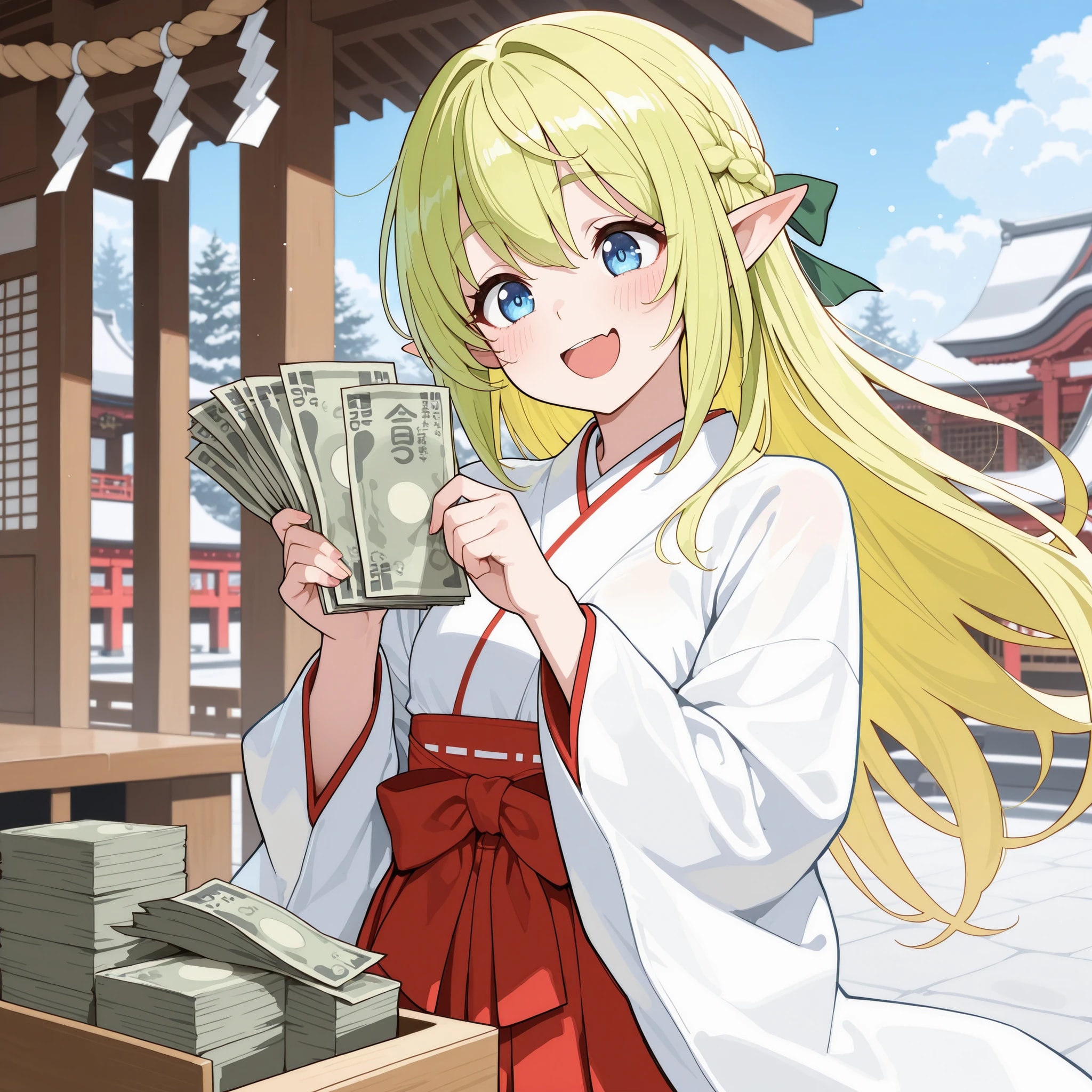 金にがめつい巫女エルフ