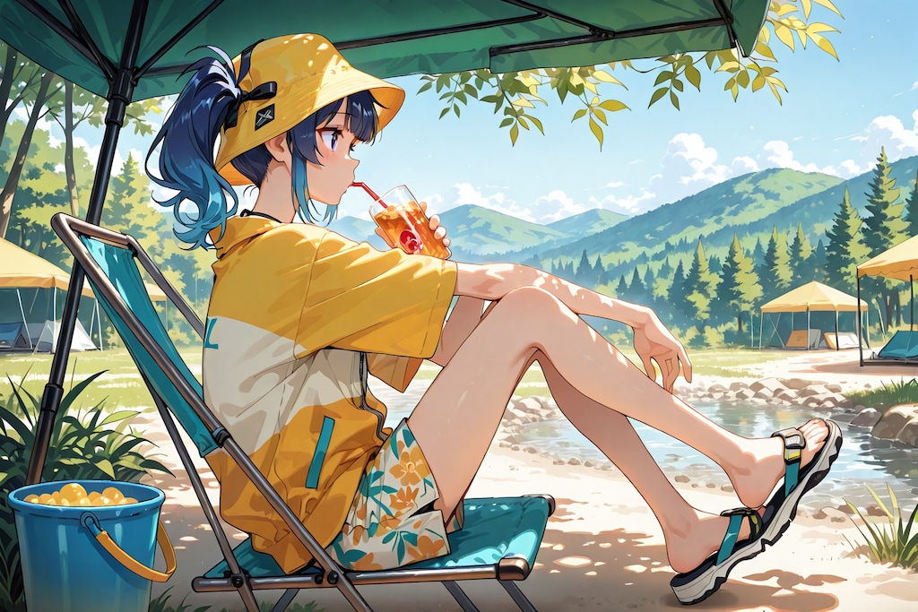 夏キャンプコーデ