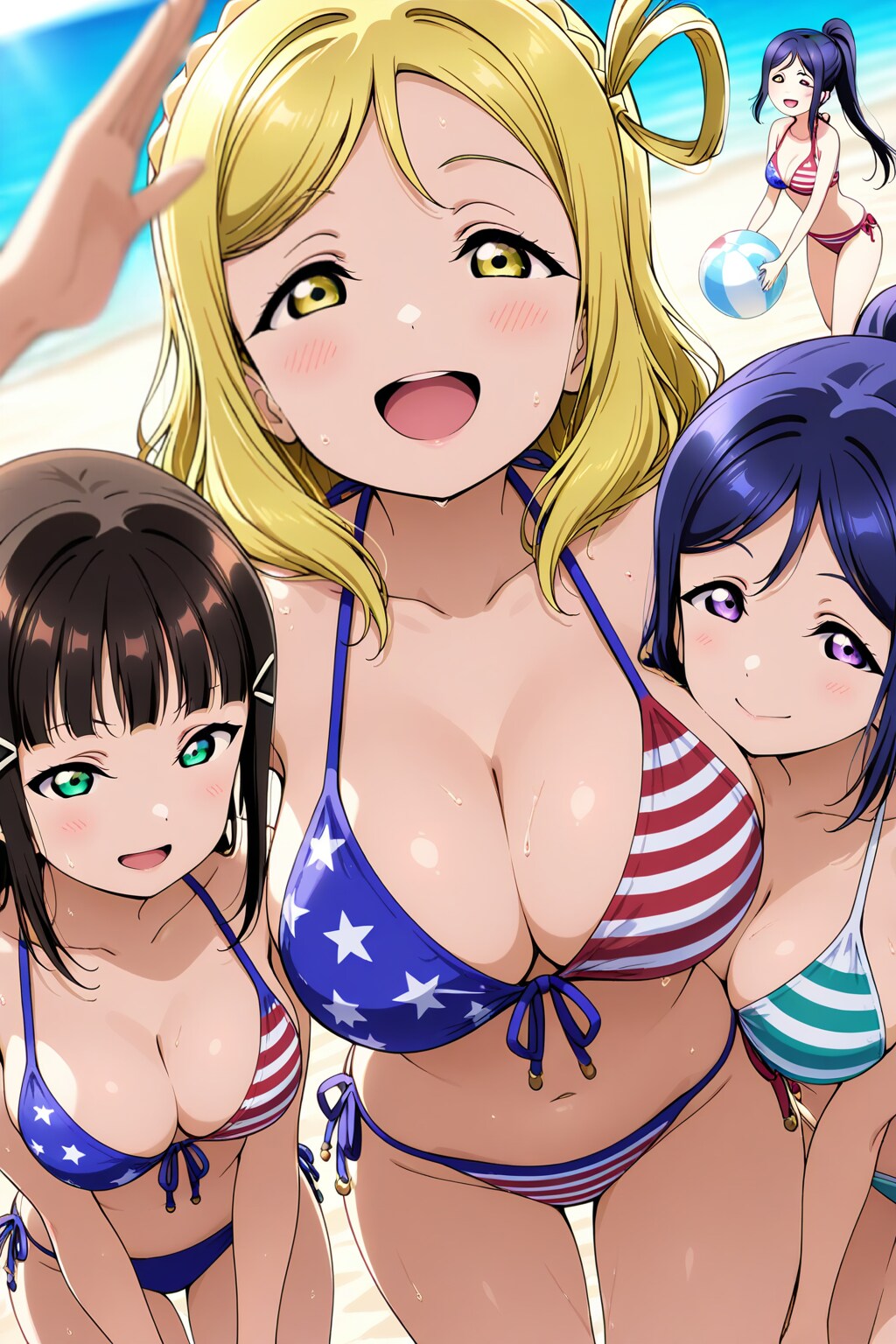 Aqours3年生トリオの星条旗ビキニ🇺🇸👙❤️