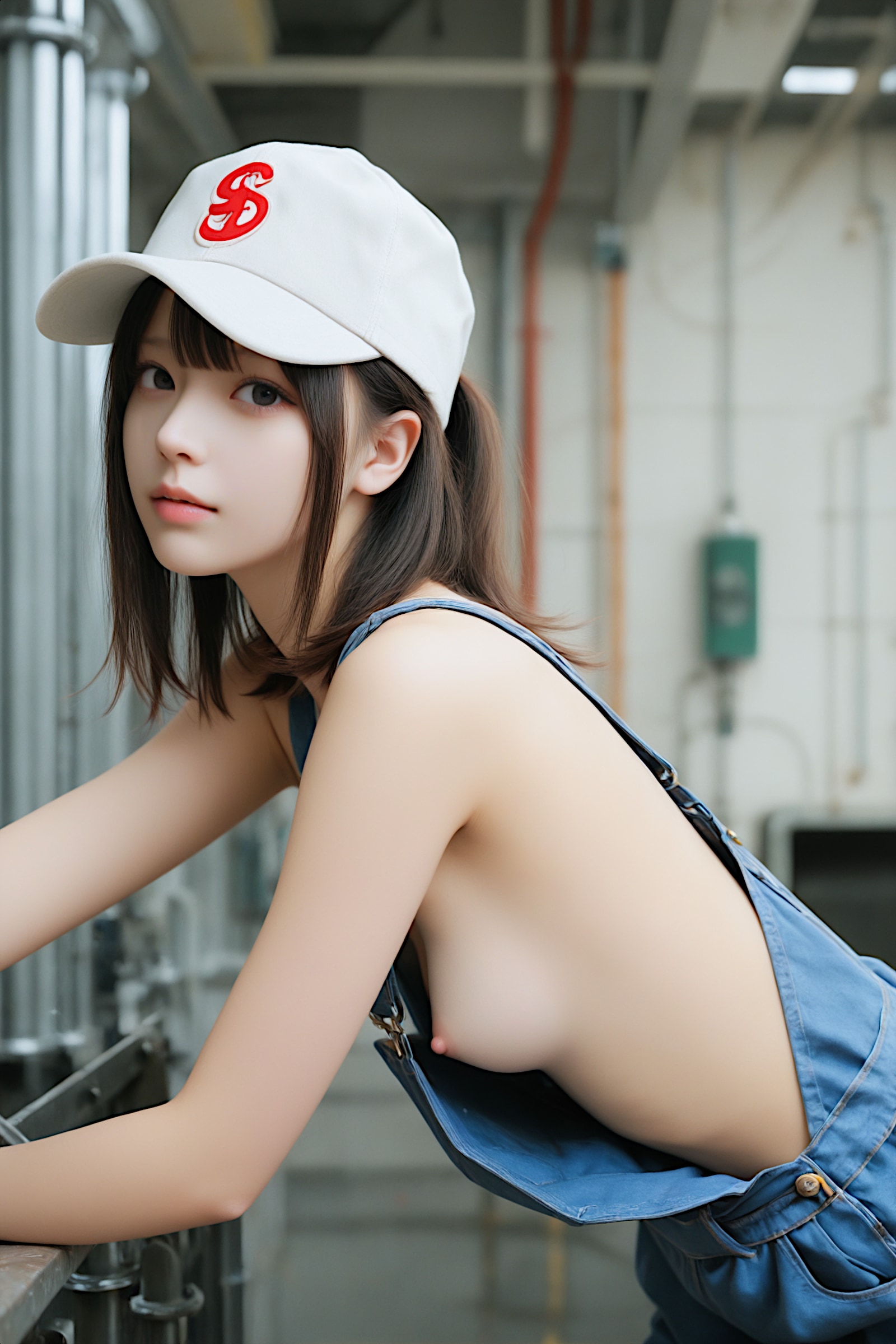 工場の横乳お姉さん