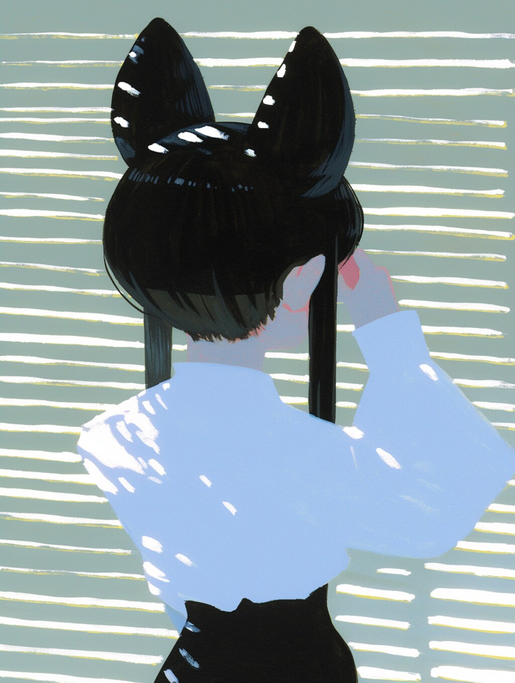 白く輝くうなじ