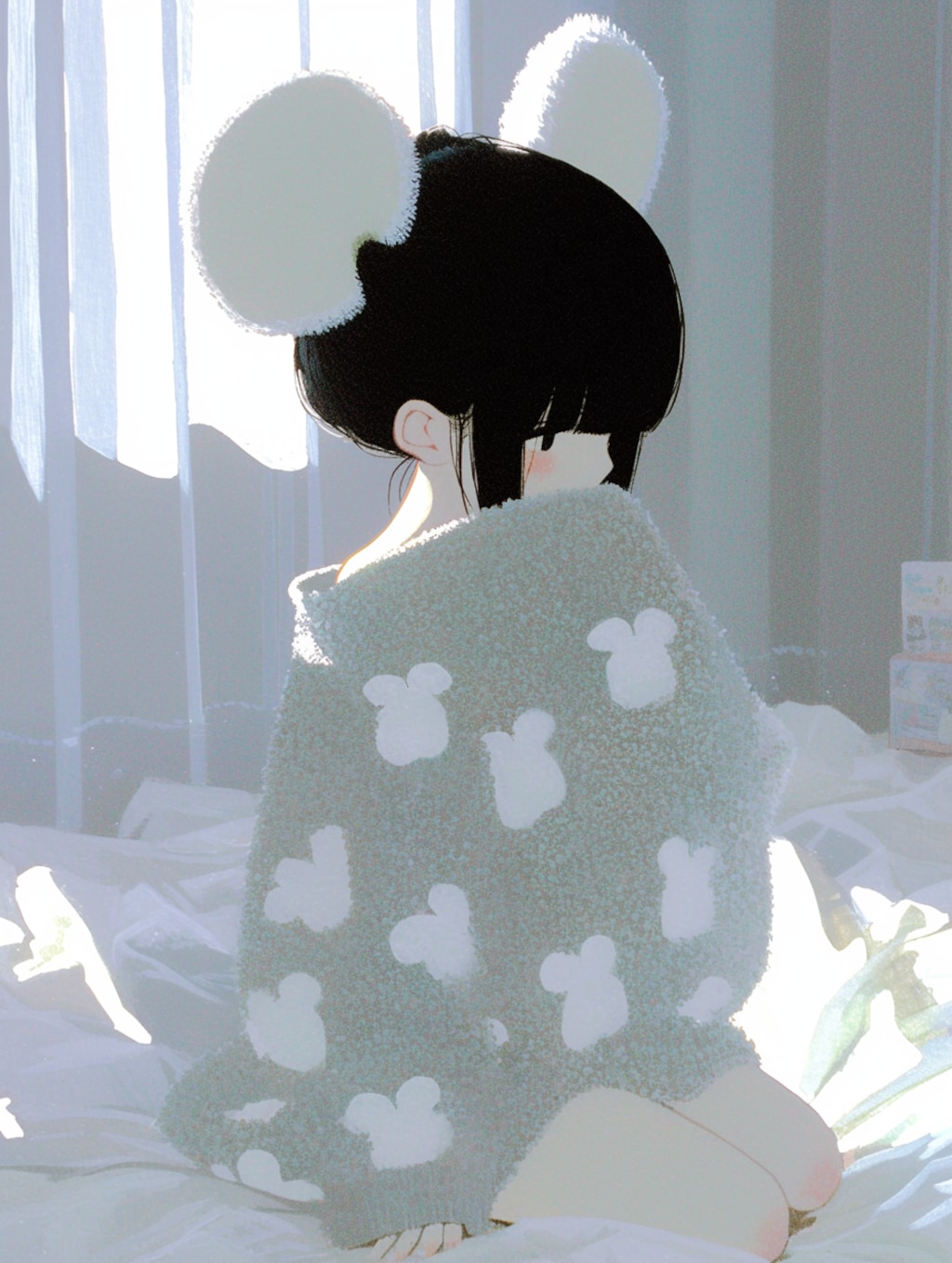 白く輝くうなじ