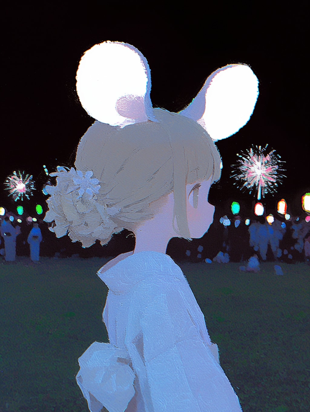 白く輝くうなじ