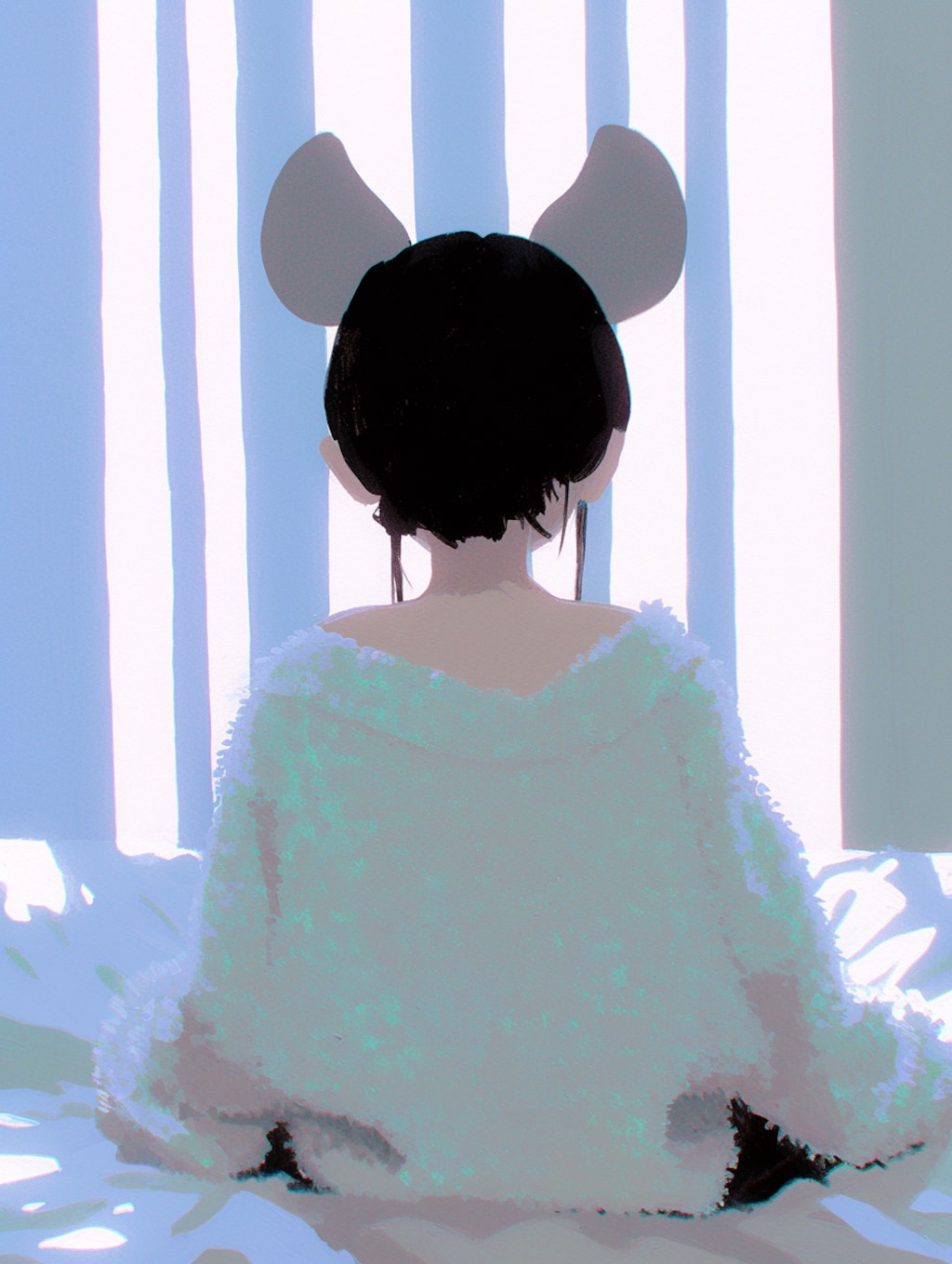 白く輝くうなじ