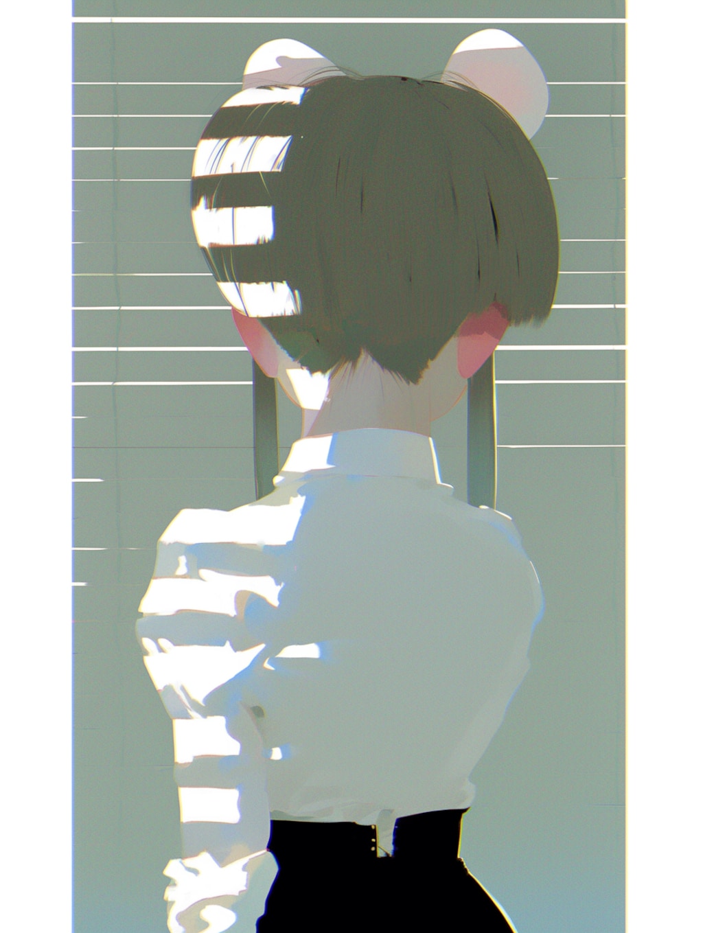 白く輝くうなじ