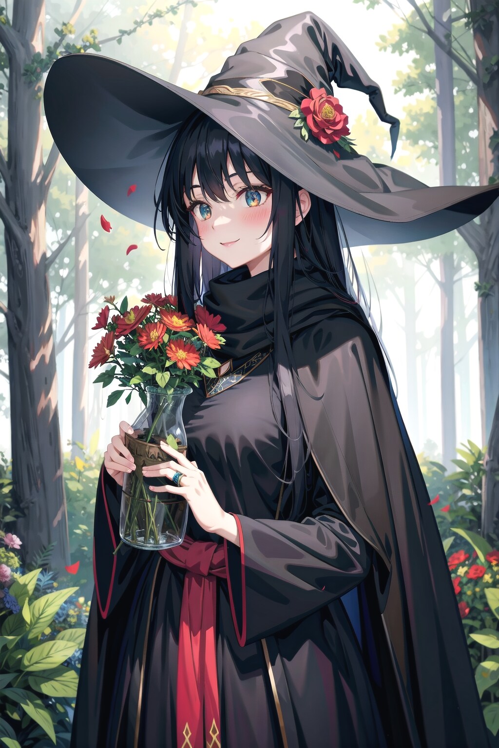 お花を持った魔法使い